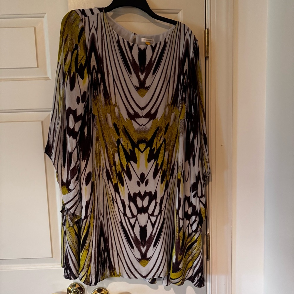 Leifsdottir for Anthropologie "Sarita" silk swing dress Size 12 EUC 100% Silk